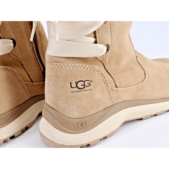 UGG Pure ingalls Sand Beige Womens Sz 8 Waterproof Leather Lace Snow Boots New - Picture 7 of 16